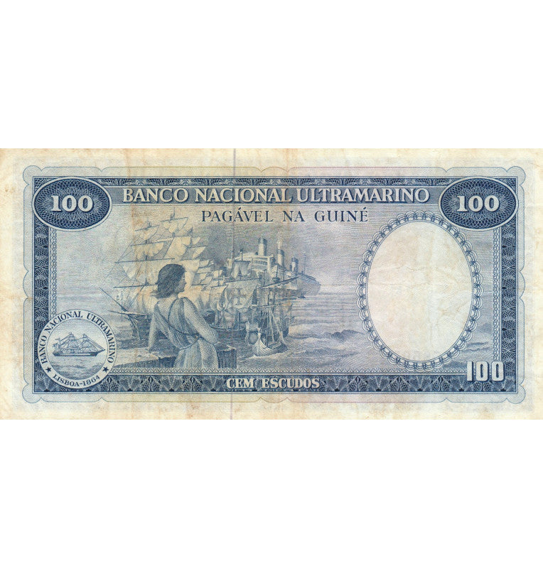 Guinea Portuguesa 100 Escudos Banco Nacional Ultramarino 1971 Pick 45 NO UNC